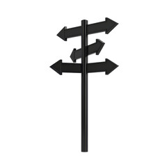 Directional Signpost with Arrows Pointing in Various Directions in a Minimalist Design on transparent background