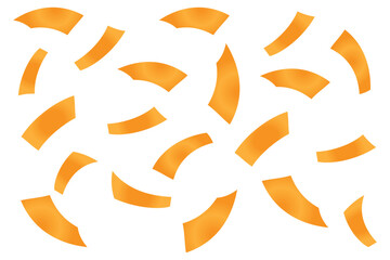Curved Orange Shapes Abstract Seamless Pattern. Modern Orange Gradient Ribbon Elements, Vector Background. Dynamic Orange Swirls, Minimalist Geometric Background.