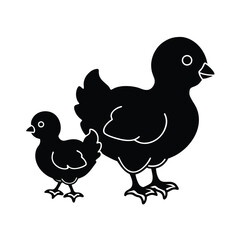 farm inspired baby chicks silhouette vector pack