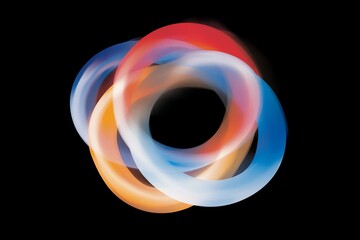 Abstract colorful rings on black background (1)