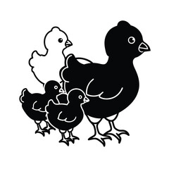 farm inspired baby chicks silhouette vector pack