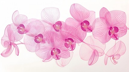 Fototapeta premium Pink orchid flower on white background