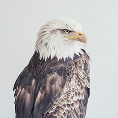 Obraz premium Majestic bald eagle in full body isolation captured in nature stunning photography white background wildlife concept perfect for nature enthusiasts