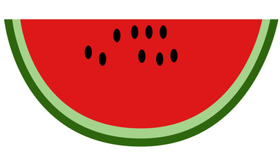 Simple Watermelon Slice Illustration, Summer Fruit Graphic