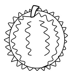 Line Art Illustration of a Spiky Watermelon, Watermelon Coloring Page