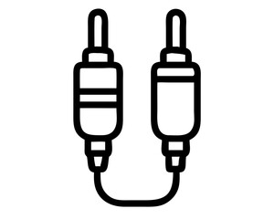 Fototapeta premium Outline Audio Jack Cable Icon for Sound and Multimedia Connections 