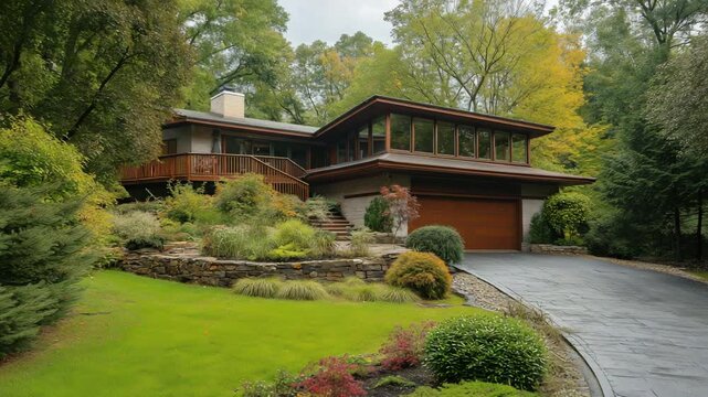 Luxury Modern Home nestled in a Lush Wooded Landscape Architectural Design and Landscaping