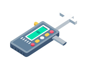 Isometric Digital Vernier Caliper Icon for Precision Measurement and Industrial Use