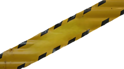 Isolated Yellow Caution Tape on Transparent Background