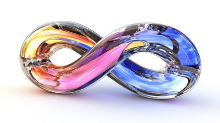 Vibrant, abstract infinity symbol with flowing colors.