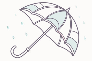 Pastel Umbrella – Flat Vector Weather Icon
