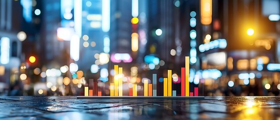 Cityscape night with data overlay