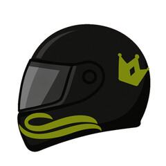 black sports helmet isolated