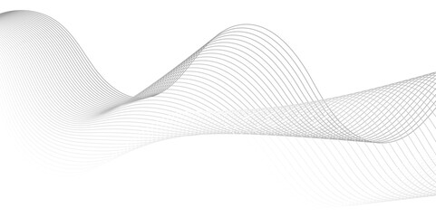 Abstract grey wave lines element swoosh speed wave modern stream on white background. Wave line background with smooth shape. Beautiful wavy line.  Design template for cover, postcard, document.