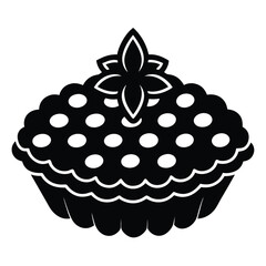 baker element isolated raspberry tart on white background