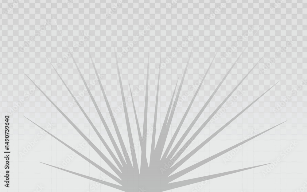 Aufkleber realistic vector graphic of a cast shadow with spiky or ray shape on white surface. isolated design 