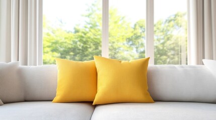 Fototapeta premium orange sofa in living room
