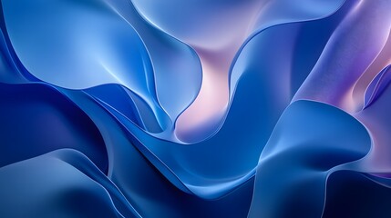 Fototapeta premium Abstract Flowing Blue Waves with Soft Light and Texture