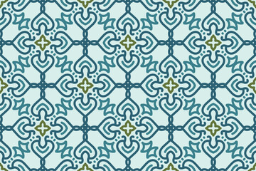oriental pattern. blue, white and gold background with Arabic ornaments. Pattern, background and wallpaper for your design. Textile ornament. Vector illustration