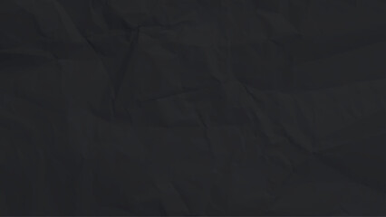 Closeup of black crumpled paper for texture background. 