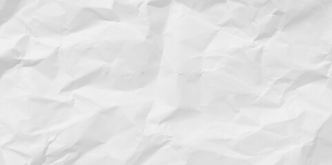 Obraz premium Closeup of white crumpled paper for texture background. White wrinkle recycle paper background. Vector illustration.