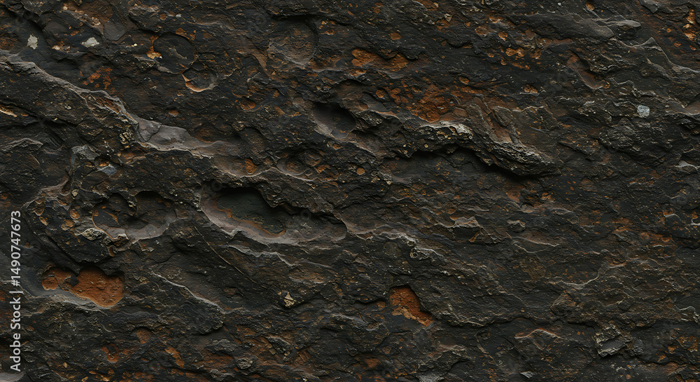 Aufkleber dark rough stone texture background natural black rock surface pattern for design and architectural 