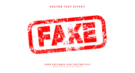 Fake stamp icon with grunge rubber editable text effect template