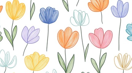 Delicate, colorful flower pattern