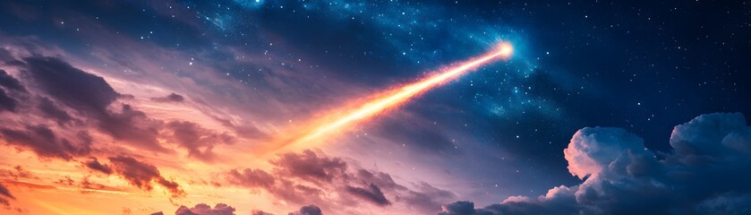 Obraz premium A celestial blaze of light across a dramatic sky.