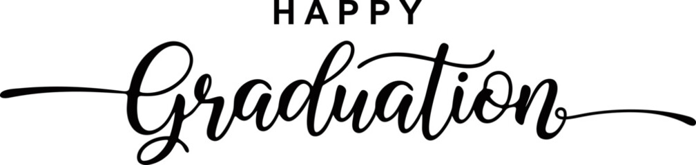 graduation handwritten calligraphy vector