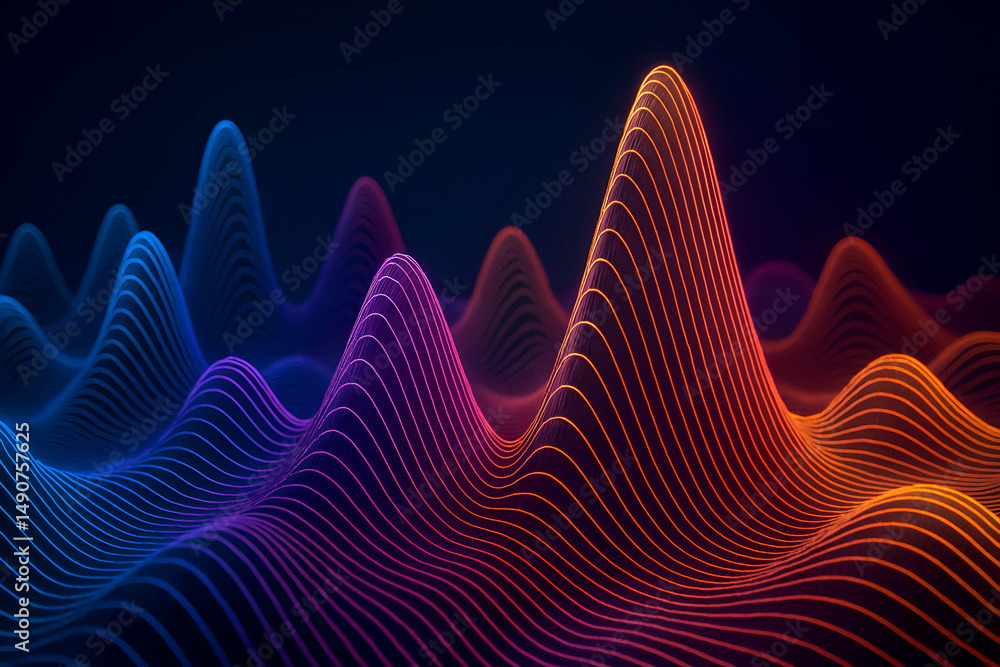 Poster abstract wave pattern with vibrant colors.