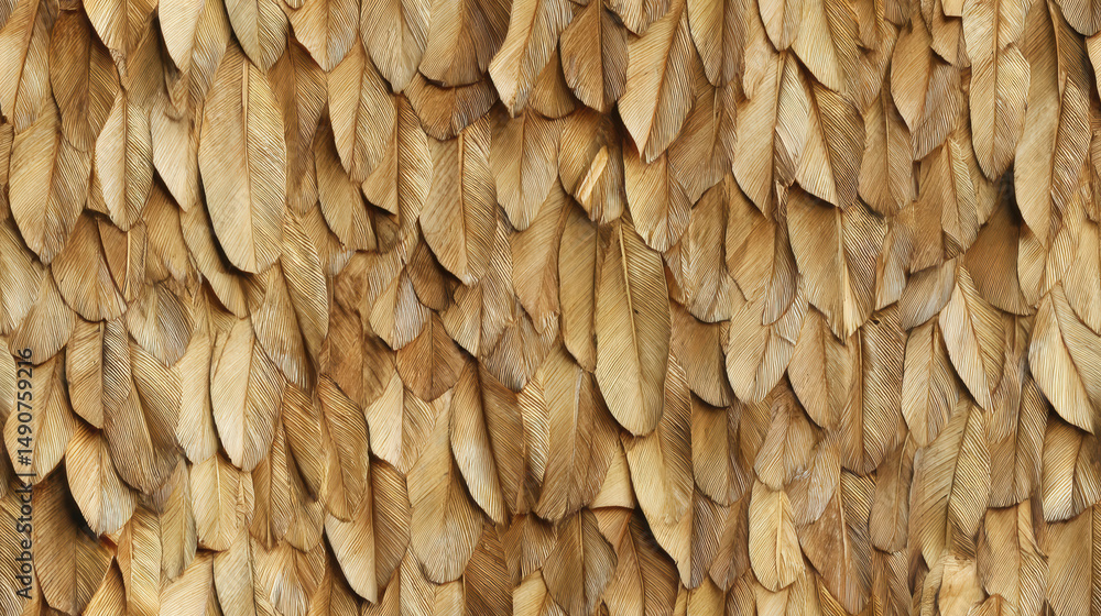 Poster detailed seamless pattern of natural leaves creating a textured surface for design applications