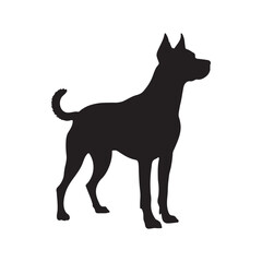 dog silhouette isolated on white background
