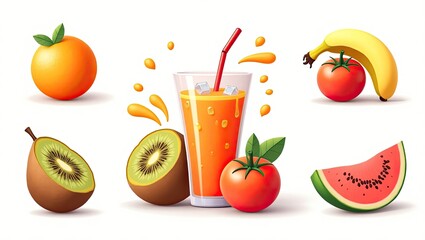 fruits and juice