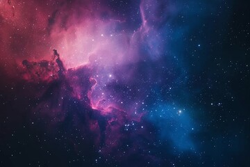 Vibrant Nebula in Deep Space with Pink and Blue Hues Varient 3