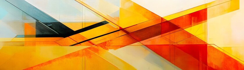 Fototapeta premium Abstract design with intersecting geometric shapes.
