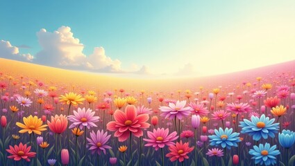 Obraz premium spring landscape with flowers