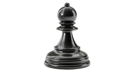 A sleek black chess pawn, symbolizing strategy and intellect in a game of chess.