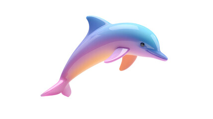 Fototapeta premium A vibrant, stylized dolphin showcasing a beautiful gradient of blue and pink hues, perfect for artistic and playful themes.