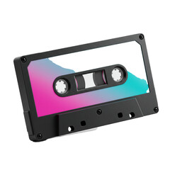 Obraz premium Retro cassette tape with vibrant gradient colours