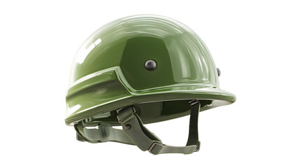 Fototapeta premium A glossy green safety helmet, showcasing a solid design ideal for protection in various environments.
