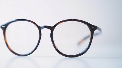 Fototapeta premium Stylish round glasses on a plain background