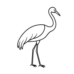 Obraz premium minimalist line art illustration of jabiru bird