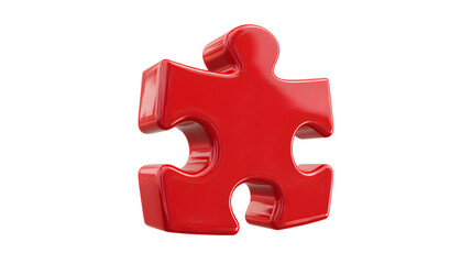 Obraz premium A glossy red puzzle piece, symbolizing connection and problem-solving.