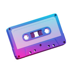 Obraz premium Retro cassette tape in vibrant gradient hues