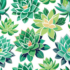 Succulent Plant Vector Design with White Background.