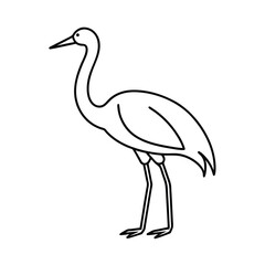 Obraz premium minimalist line art illustration of jabiru bird