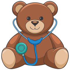 Toy medical cross icon isolated vector illustration