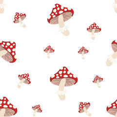 seamless vector pattern with toadstool