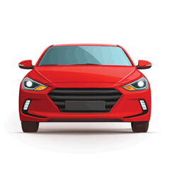 Sleek red car portrait illustration